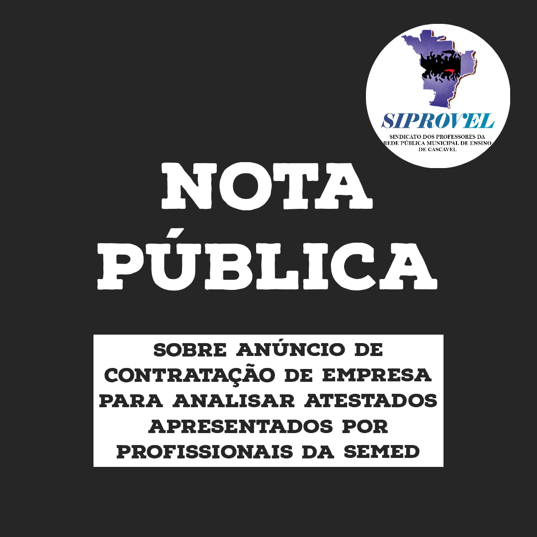 Nota pública Sobre anúncio de contratação de empresa para analisar atestados apresentados por profissionais da Semed